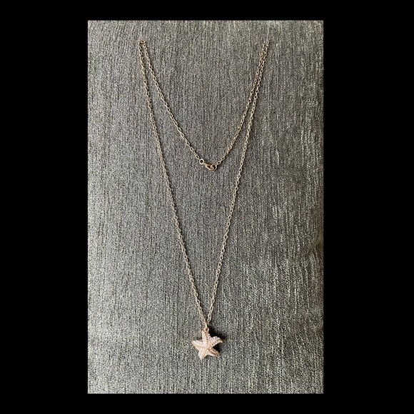 Classic J. Crew Rhinestone Starfish Necklace - Picture 1 of 2